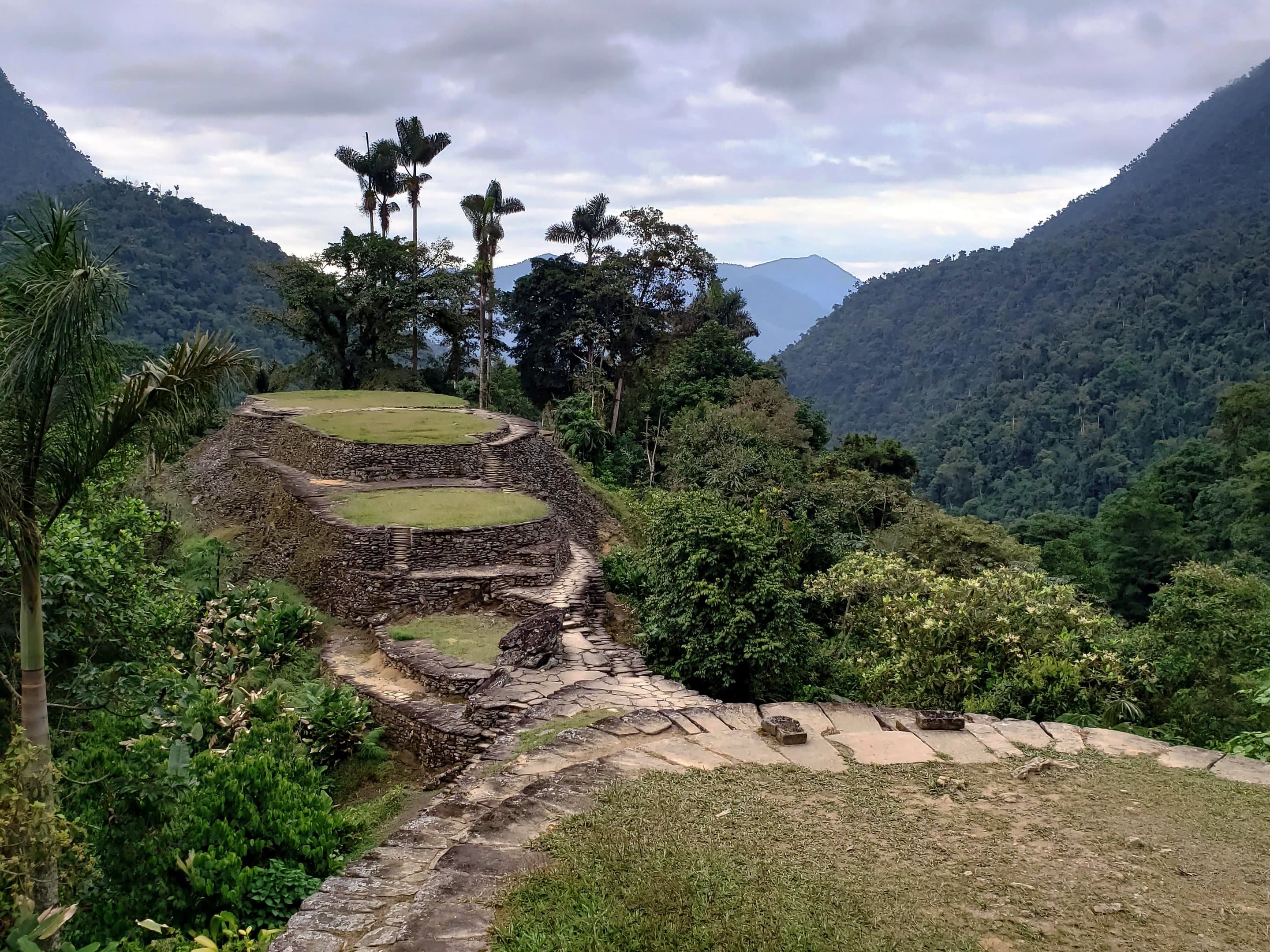 Stone terraces of Ciudad Perdida in the jungle of the Sierra Nevada